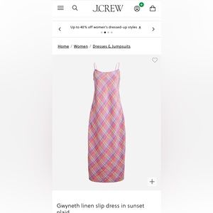 J Crew linen plaid dress